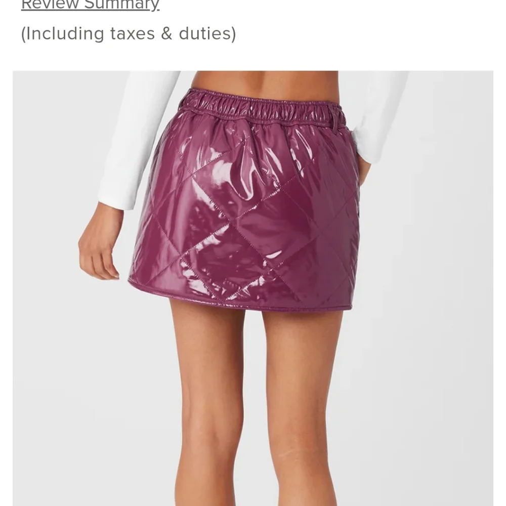 ALO Yoga Shiny Pink Quilted Skirt